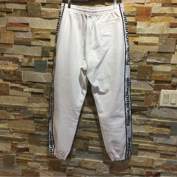 ALEXANDER WANG Side Tape Logo Jean Joggers Track Pants in Denim - Picture 4 of 9